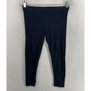 EILEEN FISHER Leggings PS Stretch Cotton Jersey Cropped Pull On Black USA